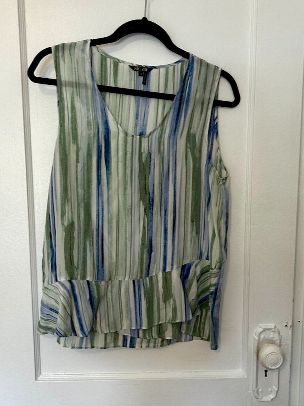 Nic+Zoe Asymmetrical Hem Silk Blouse